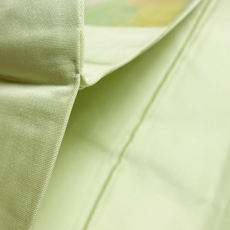 名古屋帯 太鼓柄 正絹 花柄 名古屋仕立て なごや帯 リサイクル帯 帯 箔 緑・うぐいす色_画像20