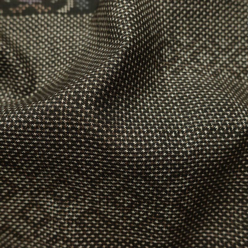 大島紬 古代染色 純泥染 美品 証紙あり しつけ糸付き 正絹 花柄 袷仕立て 身丈158cm 裄丈62.5cm リサイクル着物 着物 茶_画像19