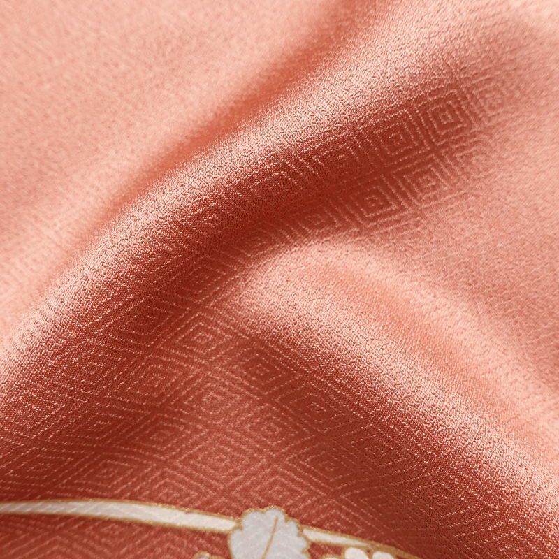 付け下げ 良品 綸子 一つ紋付き トールサイズ 正絹 花柄 袷仕立て 身丈169cm 裄丈68cm リサイクル着物 着物 箔 金彩 入学式 卒業式 結婚式 七五三 パーティー お宮参り フォーマル 菊 ピンク_画像21