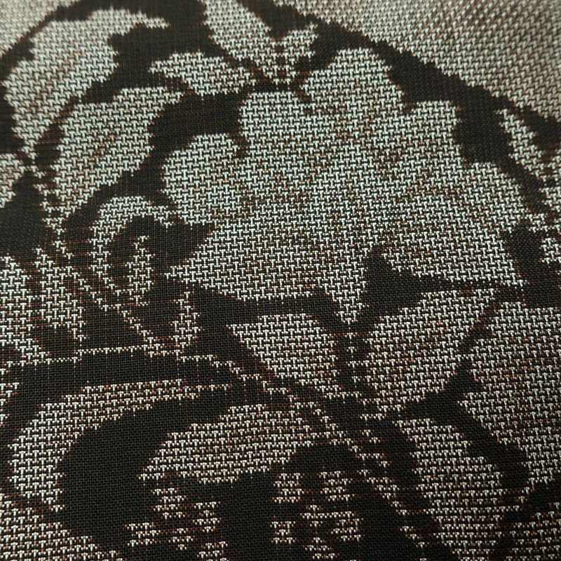 紬 良品 正絹 花柄 袷仕立て 身丈158cm 裄丈64.5cm リサイクル着物 着物 茶_画像8