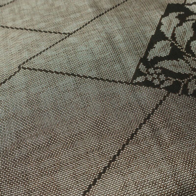 紬 良品 正絹 花柄 袷仕立て 身丈158cm 裄丈64.5cm リサイクル着物 着物 茶_画像9