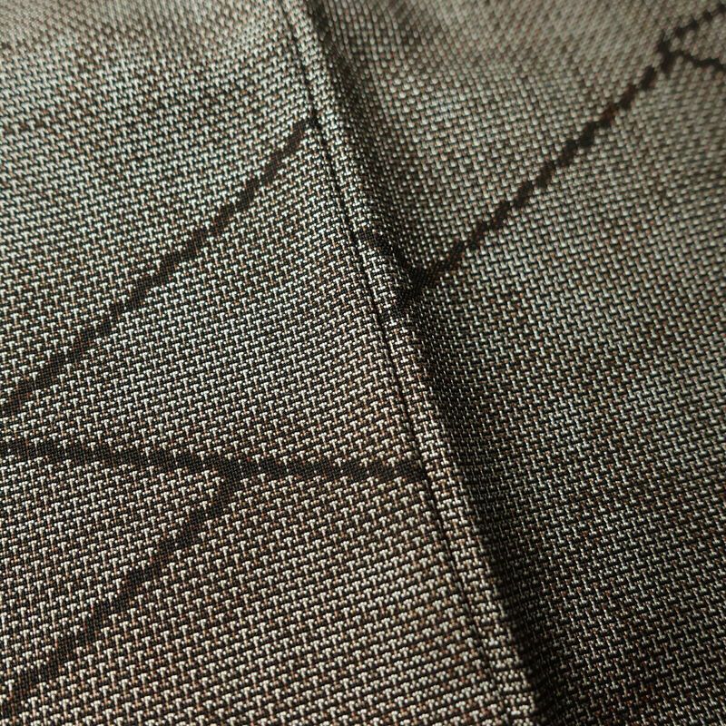 紬 良品 正絹 花柄 袷仕立て 身丈158cm 裄丈64.5cm リサイクル着物 着物 茶_画像10