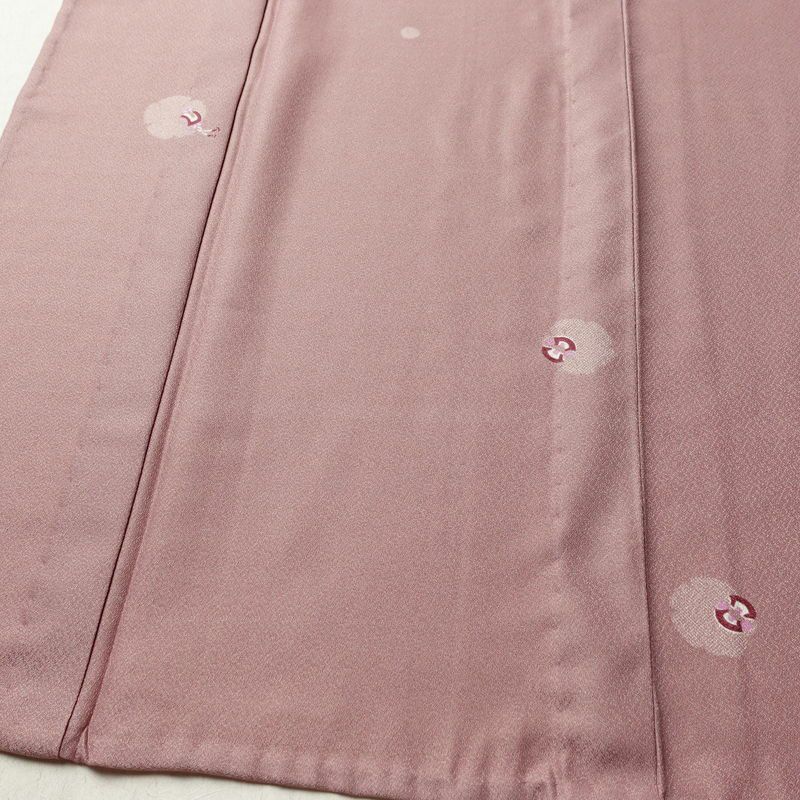 単衣 小紋 美品 しつけ糸付き 飛び柄 ポリエステル 古典柄 単衣仕立て 身丈168cm 裄丈68cm リサイクル着物 着物 シンプル ピンク_画像4