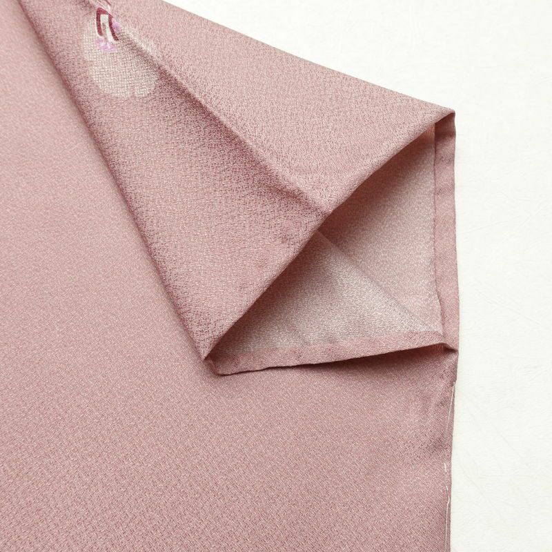 単衣 小紋 美品 しつけ糸付き 飛び柄 ポリエステル 古典柄 単衣仕立て 身丈168cm 裄丈68cm リサイクル着物 着物 シンプル ピンク_画像14