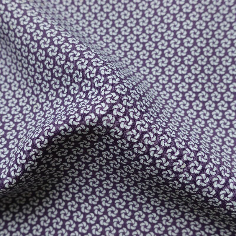 小紋 縮緬 総柄 正絹 古典柄 袷仕立て 身丈160cm 裄丈65.5cm リサイクル着物 着物 紫・藤色_画像17