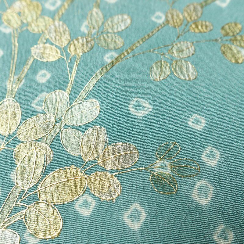 付け下げ 金駒刺繍 絞り 正絹 古典柄 袷仕立て 身丈158.5cm 裄丈65.5cm リサイクル着物 着物 箔 入学式 卒業式 結婚式 パーティー フォーマル 青・紺_画像10