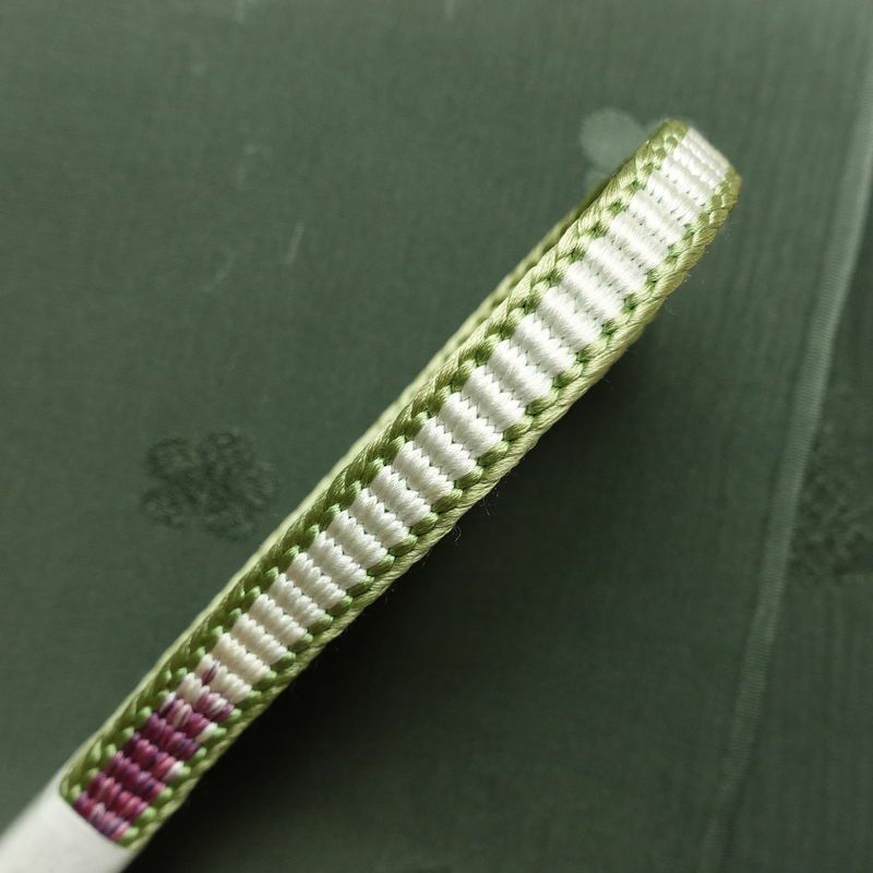 帯揚げ帯締めセット セット品 平組 正絹 古典柄 和装小物 緑・うぐいす色_画像2