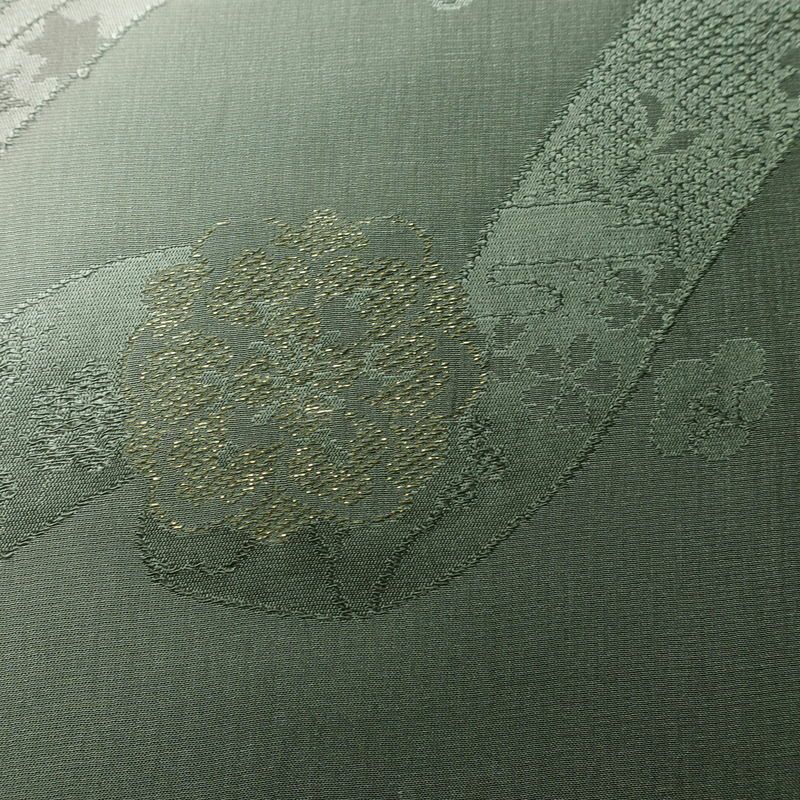 帯揚げ帯締めセット セット品 平組 正絹 古典柄 和装小物 緑・うぐいす色_画像8