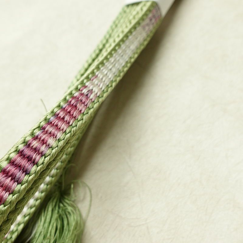 帯揚げ帯締めセット セット品 平組 正絹 古典柄 和装小物 緑・うぐいす色_画像18