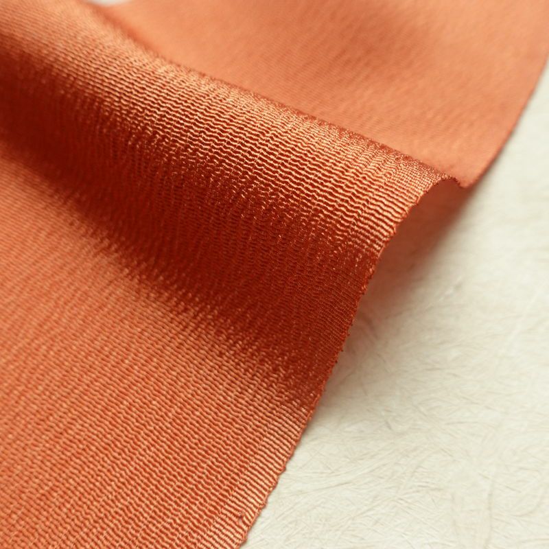 帯揚げ帯締めセット 美品 セット品 縮緬 正絹 幾何学柄・抽象柄 モダン 和装小物 橙_画像12