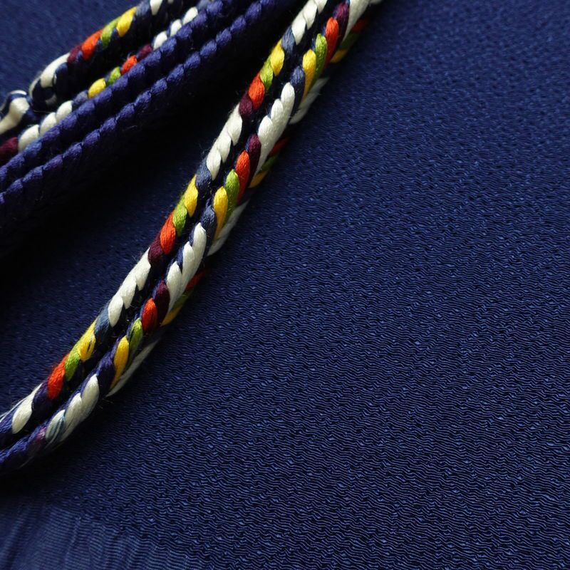 帯揚げ帯締めセット セット品 縮緬 正絹 古典柄 シンプル 和装小物 青・紺_画像3