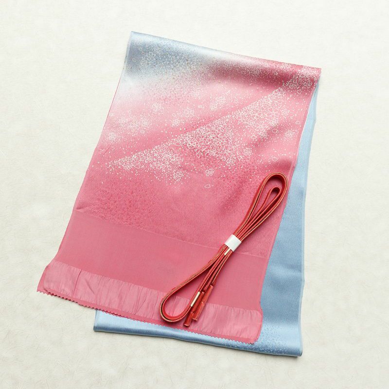 帯揚げ帯締めセット 美品 セット品 平組 正絹 花柄 金彩 フォーマル 桜 ピンク_画像1