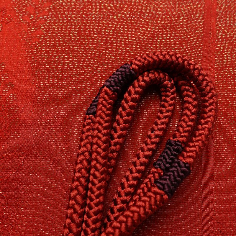 帯揚げ帯締めセット セット品 丸組 正絹 花柄 和装小物 赤・朱_画像2