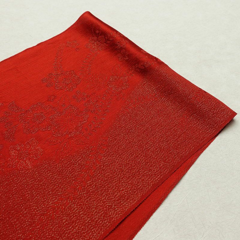 帯揚げ帯締めセット セット品 丸組 正絹 花柄 和装小物 赤・朱_画像3