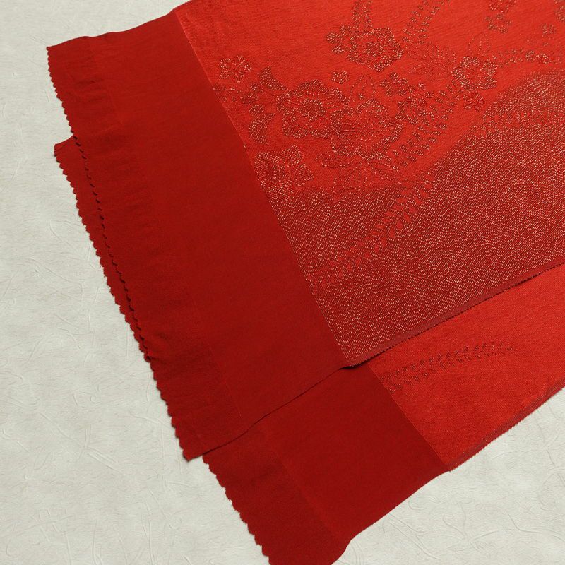 帯揚げ帯締めセット セット品 丸組 正絹 花柄 和装小物 赤・朱_画像5