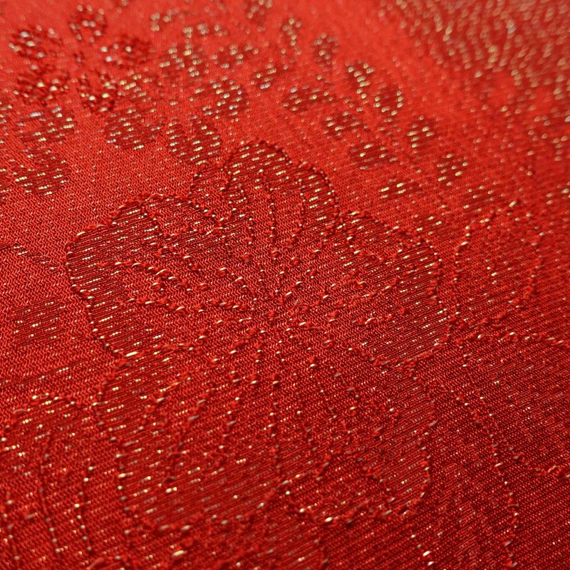 帯揚げ帯締めセット セット品 丸組 正絹 花柄 和装小物 赤・朱_画像9