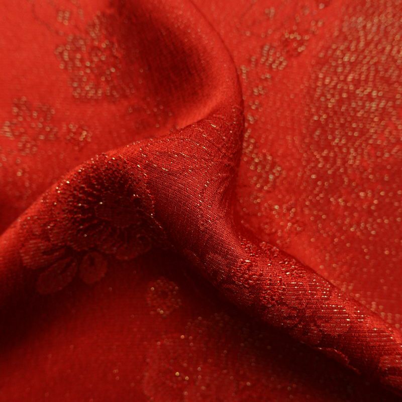 帯揚げ帯締めセット セット品 丸組 正絹 花柄 和装小物 赤・朱_画像13