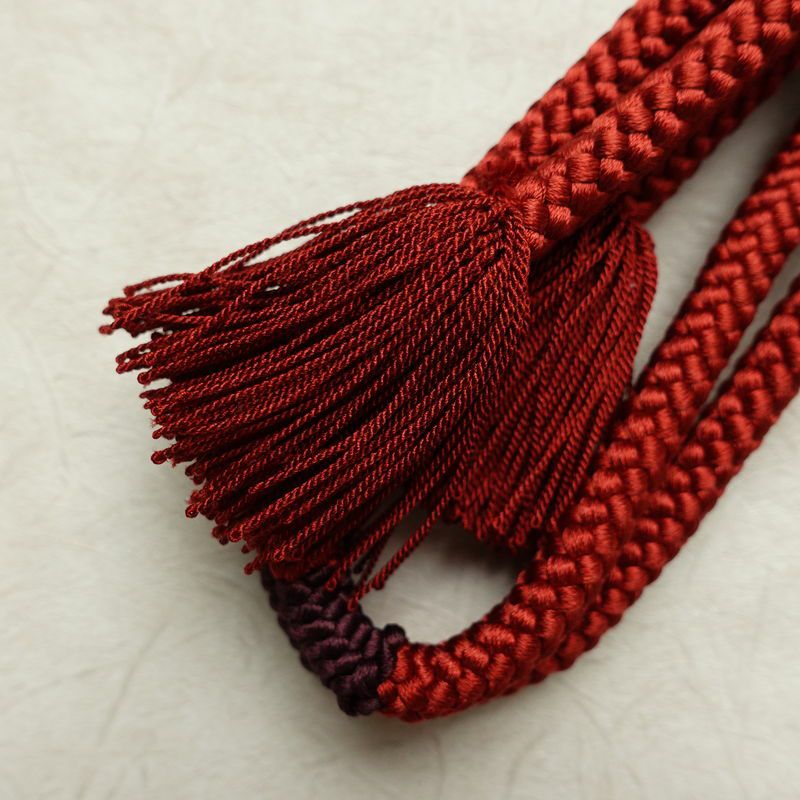 帯揚げ帯締めセット セット品 丸組 正絹 花柄 和装小物 赤・朱_画像17