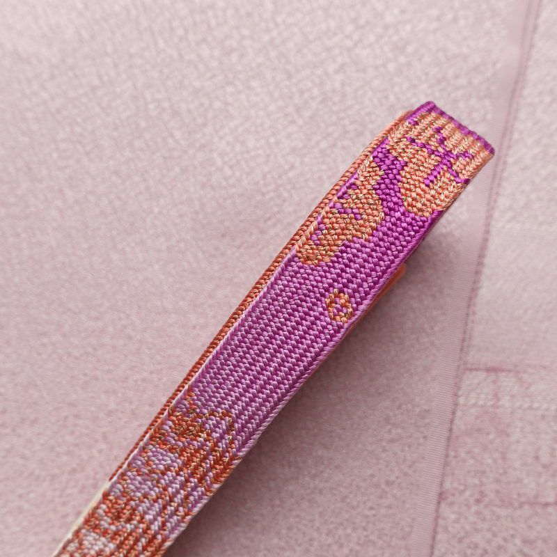 帯揚げ帯締めセット セット品 平組 正絹 古典柄 フォーマル 和装小物 紫・藤色_画像2