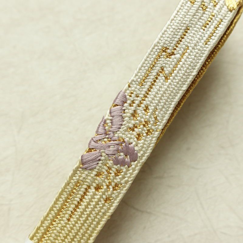 帯揚げ帯締めセット 美品 セット品 平組 正絹 花柄 フォーマル 菊 桜 和装小物 綸子 緑・うぐいす色_画像19