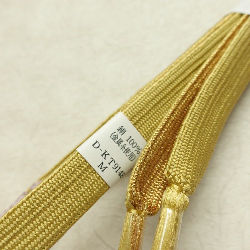 帯揚げ帯締めセット 美品 セット品 平組 正絹 花柄 フォーマル 菊 桜 和装小物 綸子 緑・うぐいす色_画像21