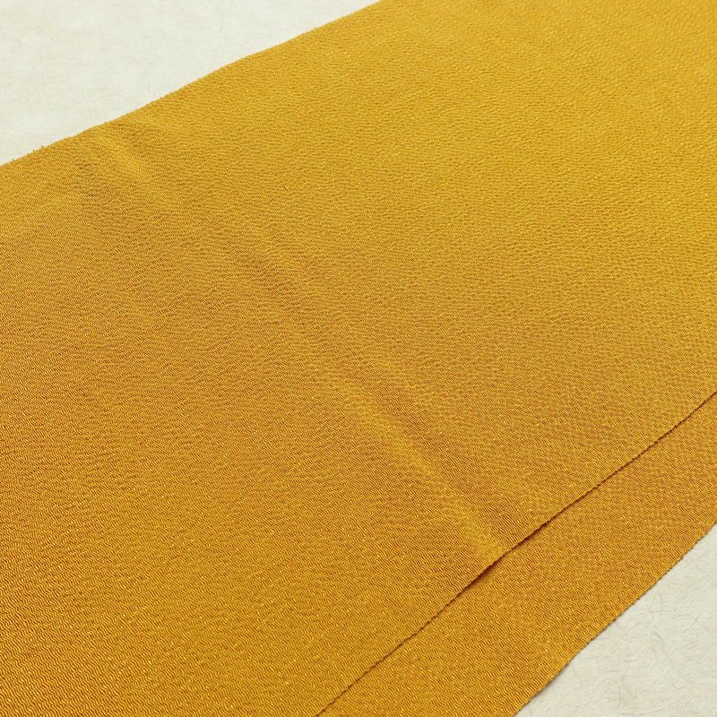 帯揚げ帯締めセット 良品 セット品 縮緬 正絹 無地 シンプル 和装小物 黄・黄土色_画像4