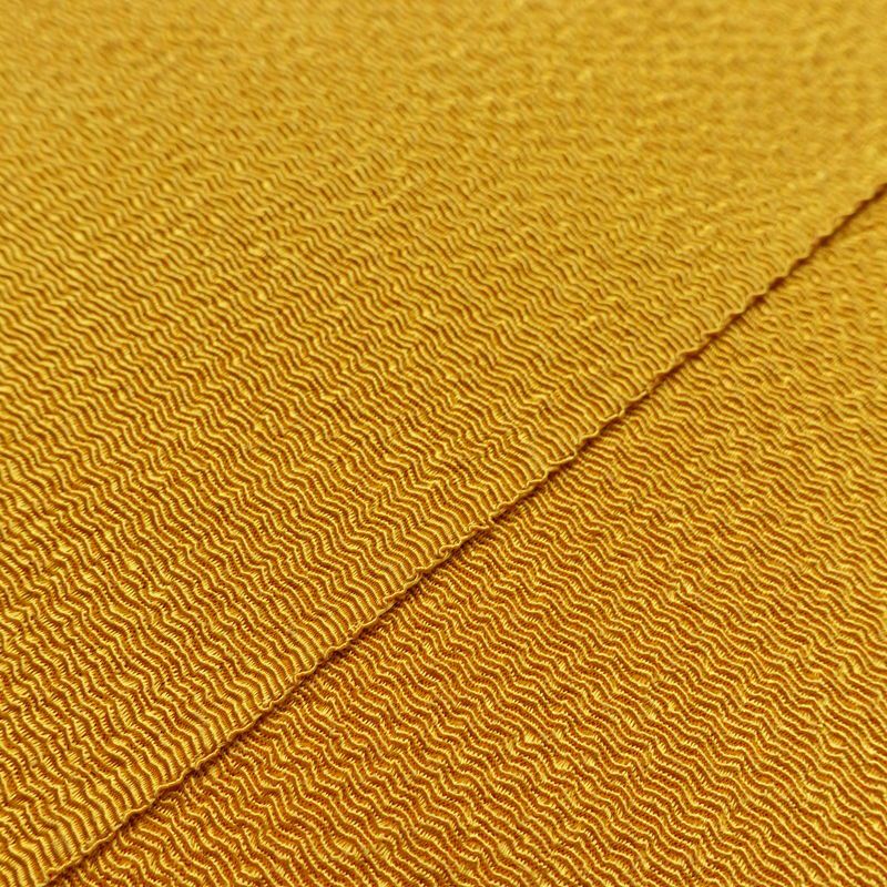 帯揚げ帯締めセット 良品 セット品 縮緬 正絹 無地 シンプル 和装小物 黄・黄土色_画像7