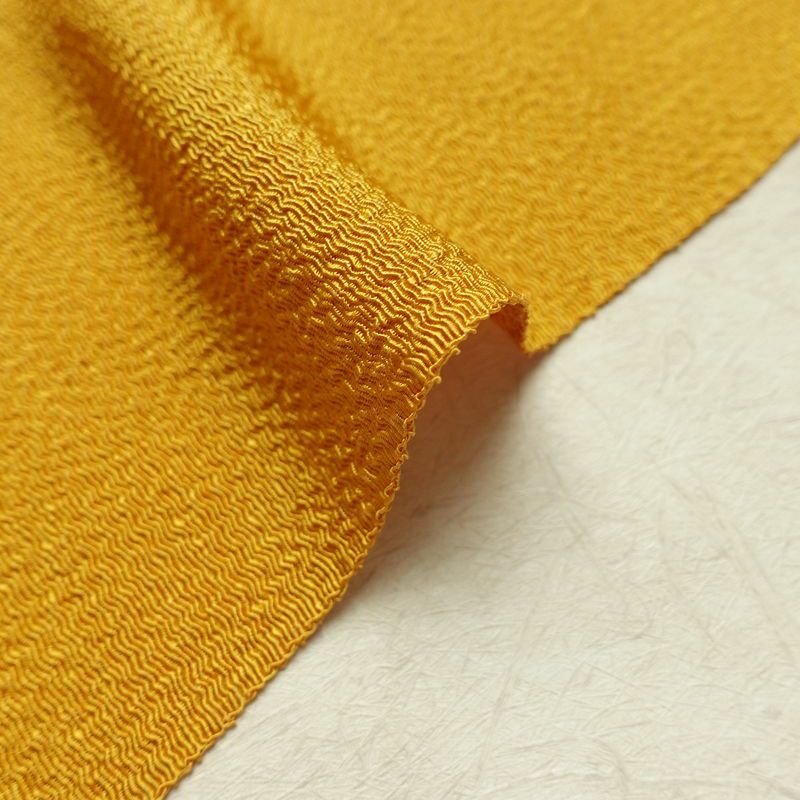 帯揚げ帯締めセット 良品 セット品 縮緬 正絹 無地 シンプル 和装小物 黄・黄土色_画像10