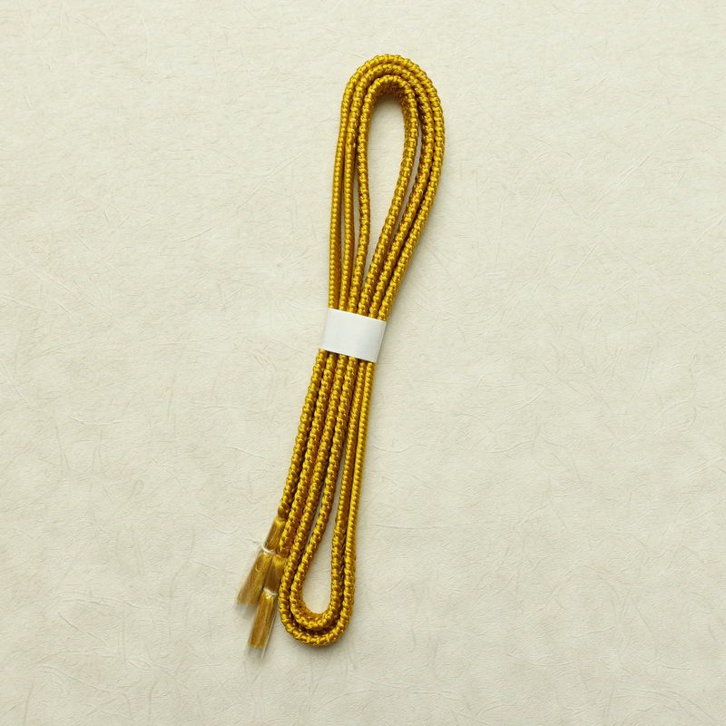 帯揚げ帯締めセット 良品 セット品 縮緬 正絹 無地 シンプル 和装小物 黄・黄土色_画像12