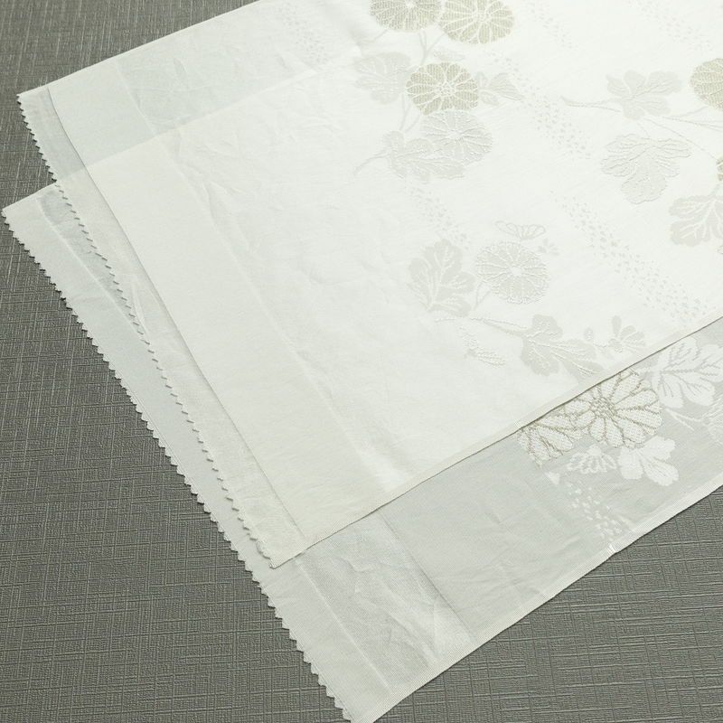 帯揚げ帯締めセット 良品 セット品 平組 正絹 花柄 結婚式 留袖用 フォーマル 菊 白_画像5