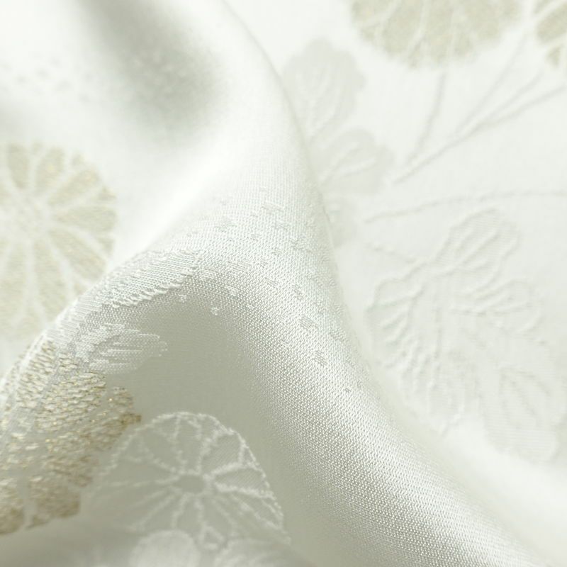 帯揚げ帯締めセット 良品 セット品 平組 正絹 花柄 結婚式 留袖用 フォーマル 菊 白_画像13