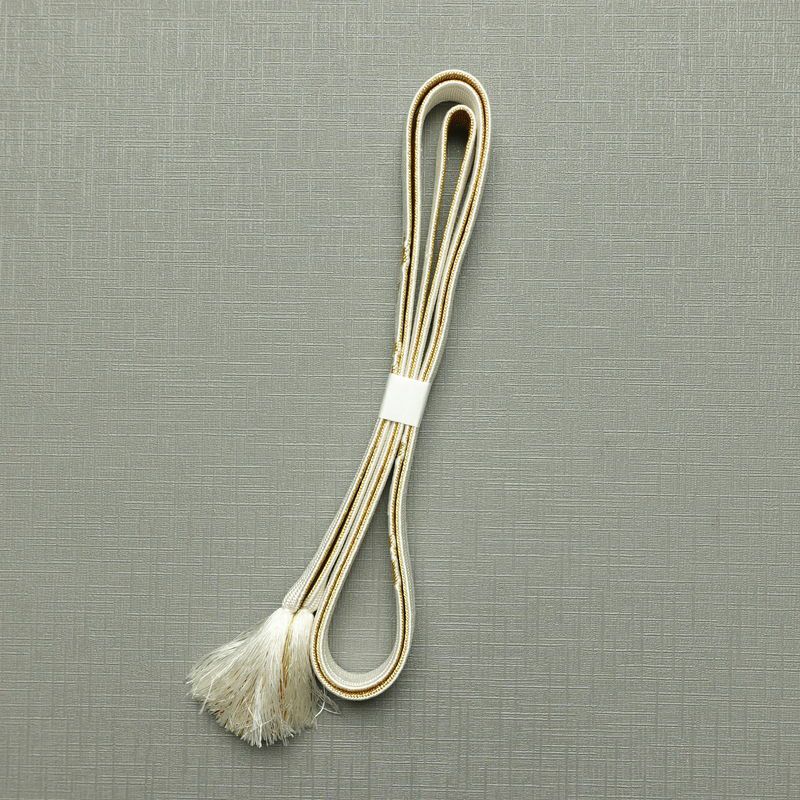 帯揚げ帯締めセット 良品 セット品 平組 正絹 花柄 結婚式 留袖用 フォーマル 菊 白_画像14