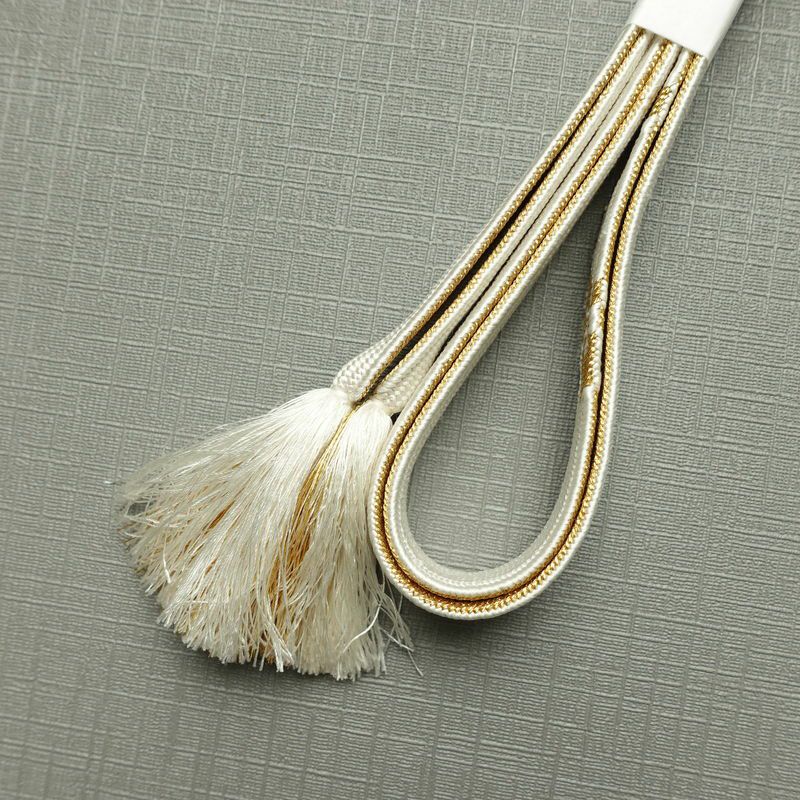 帯揚げ帯締めセット 良品 セット品 平組 正絹 花柄 結婚式 留袖用 フォーマル 菊 白_画像16