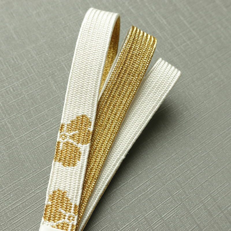 帯揚げ帯締めセット 良品 セット品 平組 正絹 花柄 結婚式 留袖用 フォーマル 菊 白_画像18