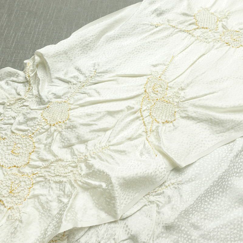 帯揚げ帯締めセット セット品 絞り 正絹 花柄 結婚式 留袖用 フォーマル 和装小物 白_画像4