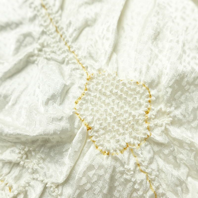 帯揚げ帯締めセット セット品 絞り 正絹 花柄 結婚式 留袖用 フォーマル 和装小物 白_画像9