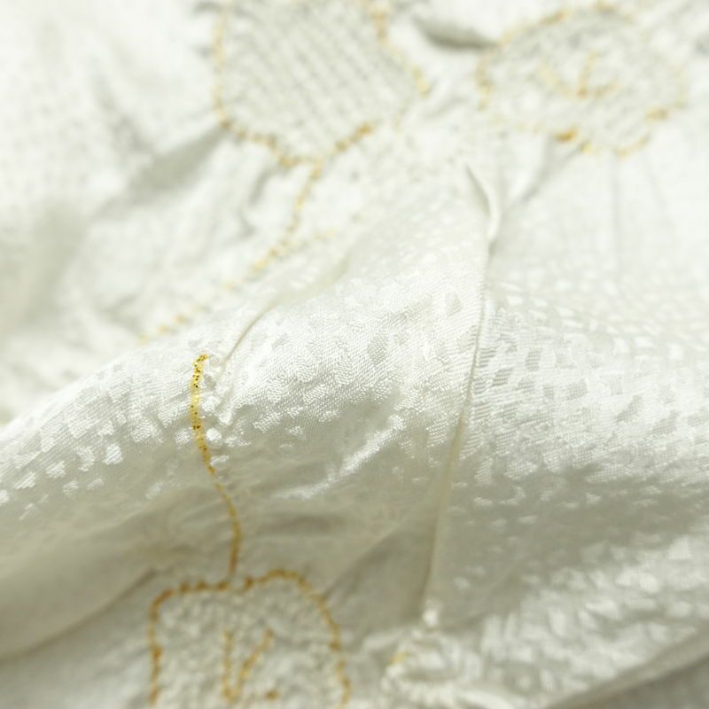 帯揚げ帯締めセット セット品 絞り 正絹 花柄 結婚式 留袖用 フォーマル 和装小物 白_画像15