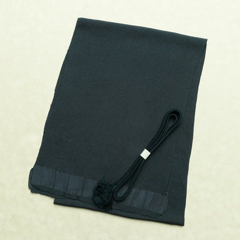 帯揚げ帯締めセット セット品 縮緬 正絹 無地 シンプル 和装小物 青・紺_画像1