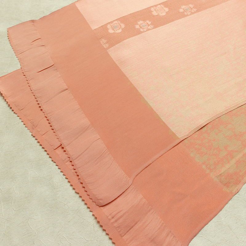 帯揚げ帯締めセット 良品 セット品 平組 正絹 花柄 フォーマル 桜 金糸 綸子 和装小物 ピンク_画像5