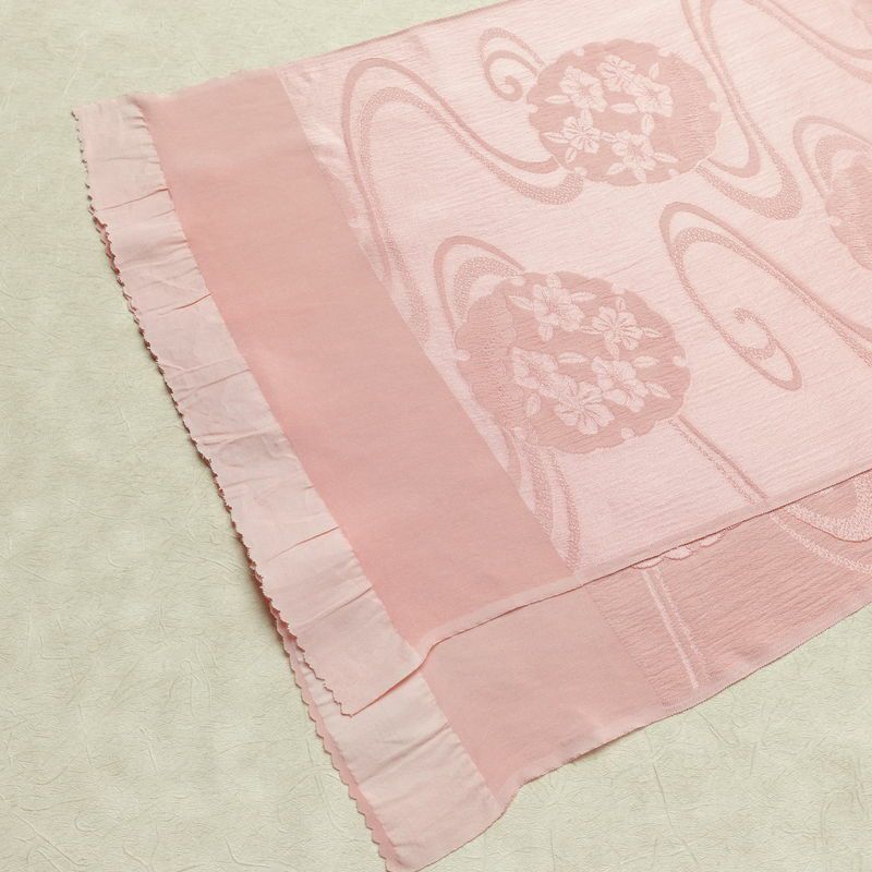 帯揚げ帯締めセット 良品 セット品 平組 正絹 古典柄 和装小物 雪輪 流水 ピンク_画像5