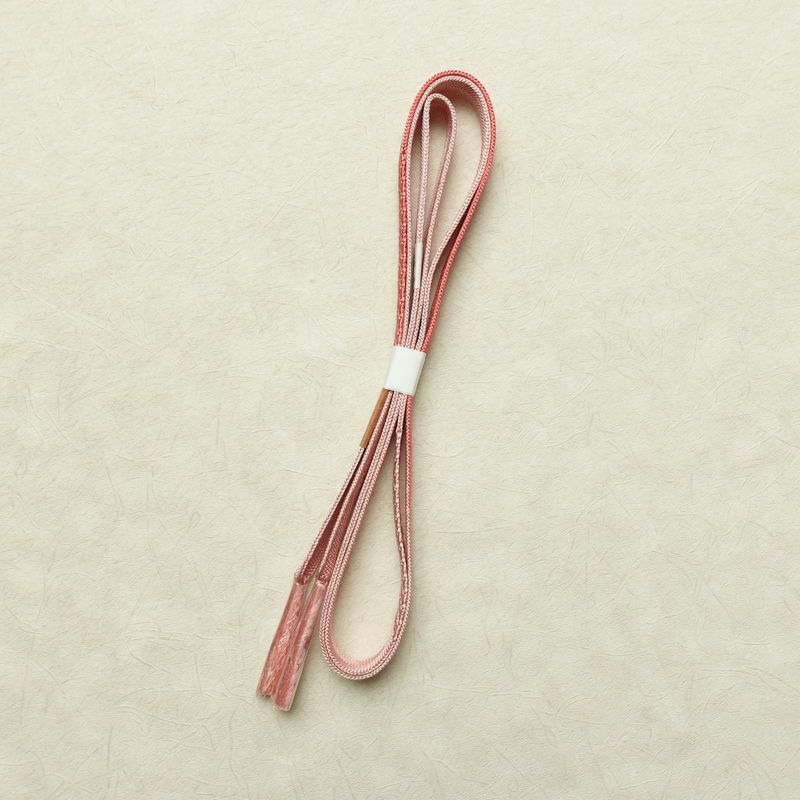 帯揚げ帯締めセット 良品 セット品 平組 正絹 古典柄 和装小物 雪輪 流水 ピンク_画像14