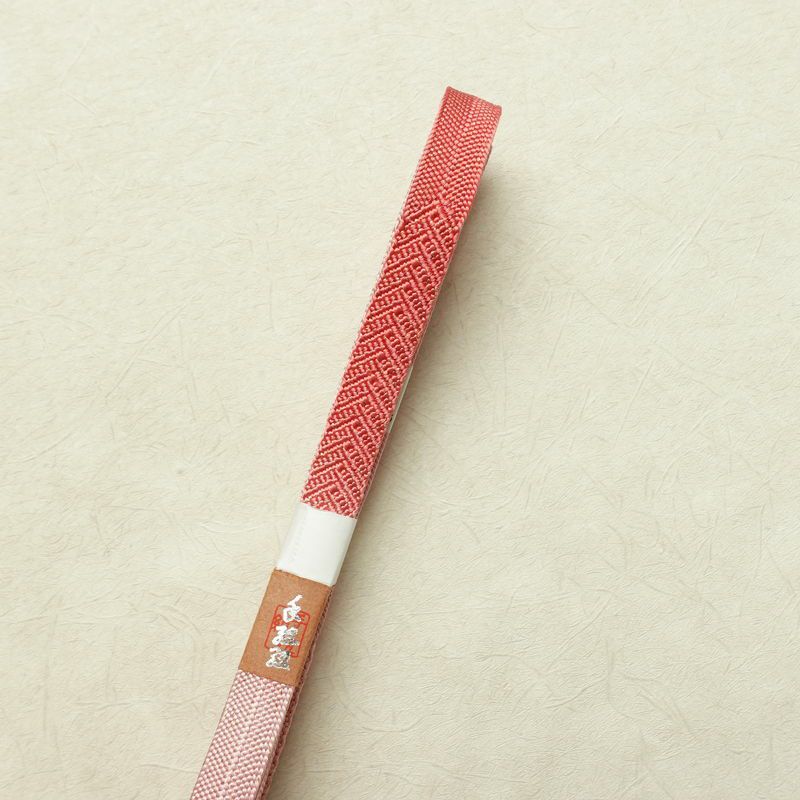 帯揚げ帯締めセット 良品 セット品 平組 正絹 古典柄 和装小物 雪輪 流水 ピンク_画像15