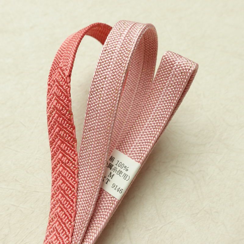 帯揚げ帯締めセット 良品 セット品 平組 正絹 古典柄 和装小物 雪輪 流水 ピンク_画像18