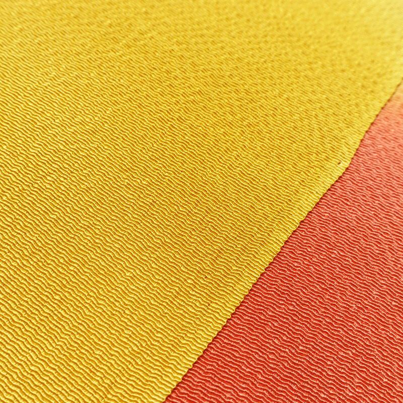 帯揚げ帯締めセット 美品 セット品 縮緬 正絹 流水・波柄 ぼかし 和装小物 橙_画像7