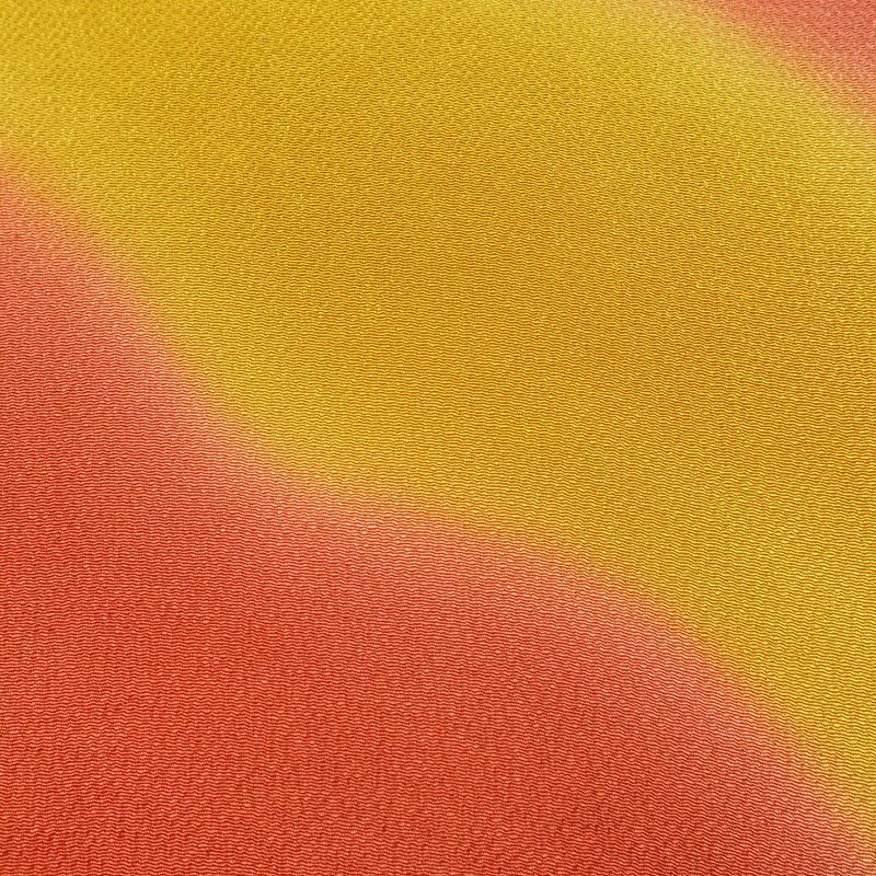 帯揚げ帯締めセット 美品 セット品 縮緬 正絹 流水・波柄 ぼかし 和装小物 橙_画像8