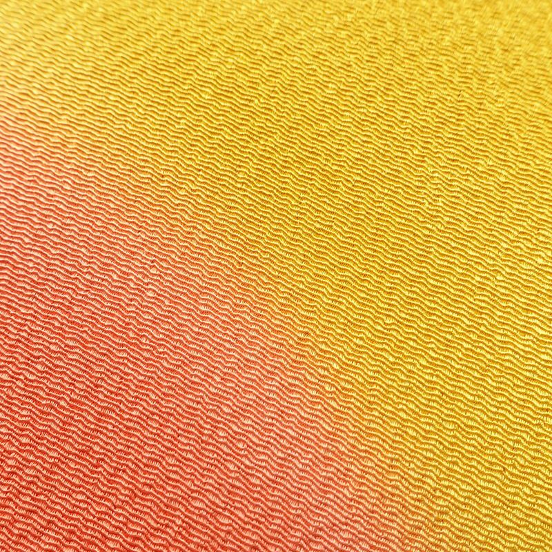 帯揚げ帯締めセット 美品 セット品 縮緬 正絹 流水・波柄 ぼかし 和装小物 橙_画像9