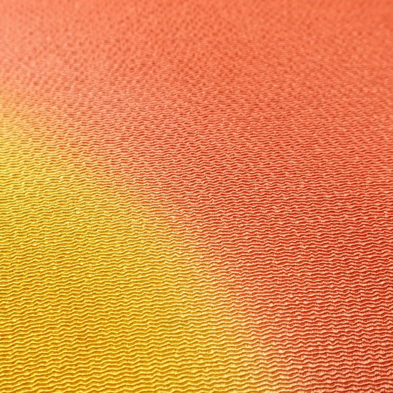 帯揚げ帯締めセット 美品 セット品 縮緬 正絹 流水・波柄 ぼかし 和装小物 橙_画像11