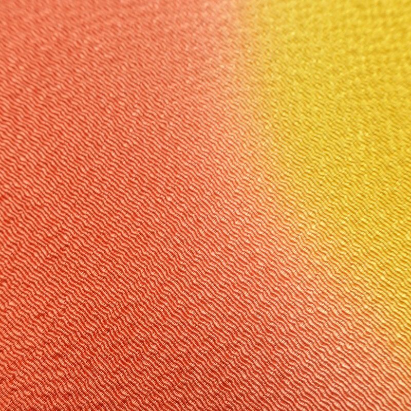 帯揚げ帯締めセット 美品 セット品 縮緬 正絹 流水・波柄 ぼかし 和装小物 橙_画像12