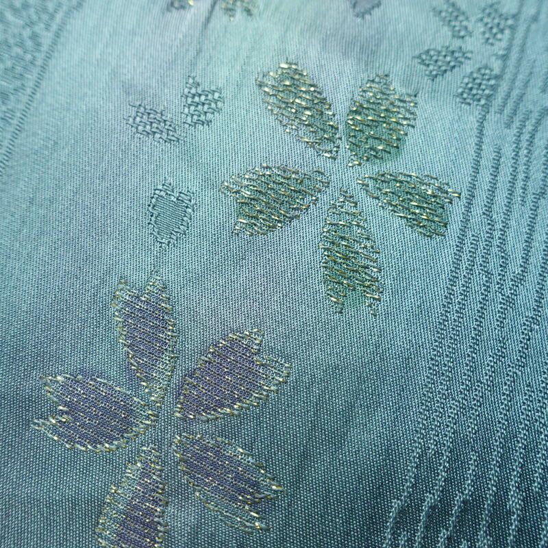 帯揚げ帯締めセット セット品 平組 正絹 花柄 桜 和装小物 青・紺_画像9