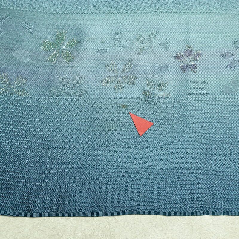 帯揚げ帯締めセット セット品 平組 正絹 花柄 桜 和装小物 青・紺_画像12